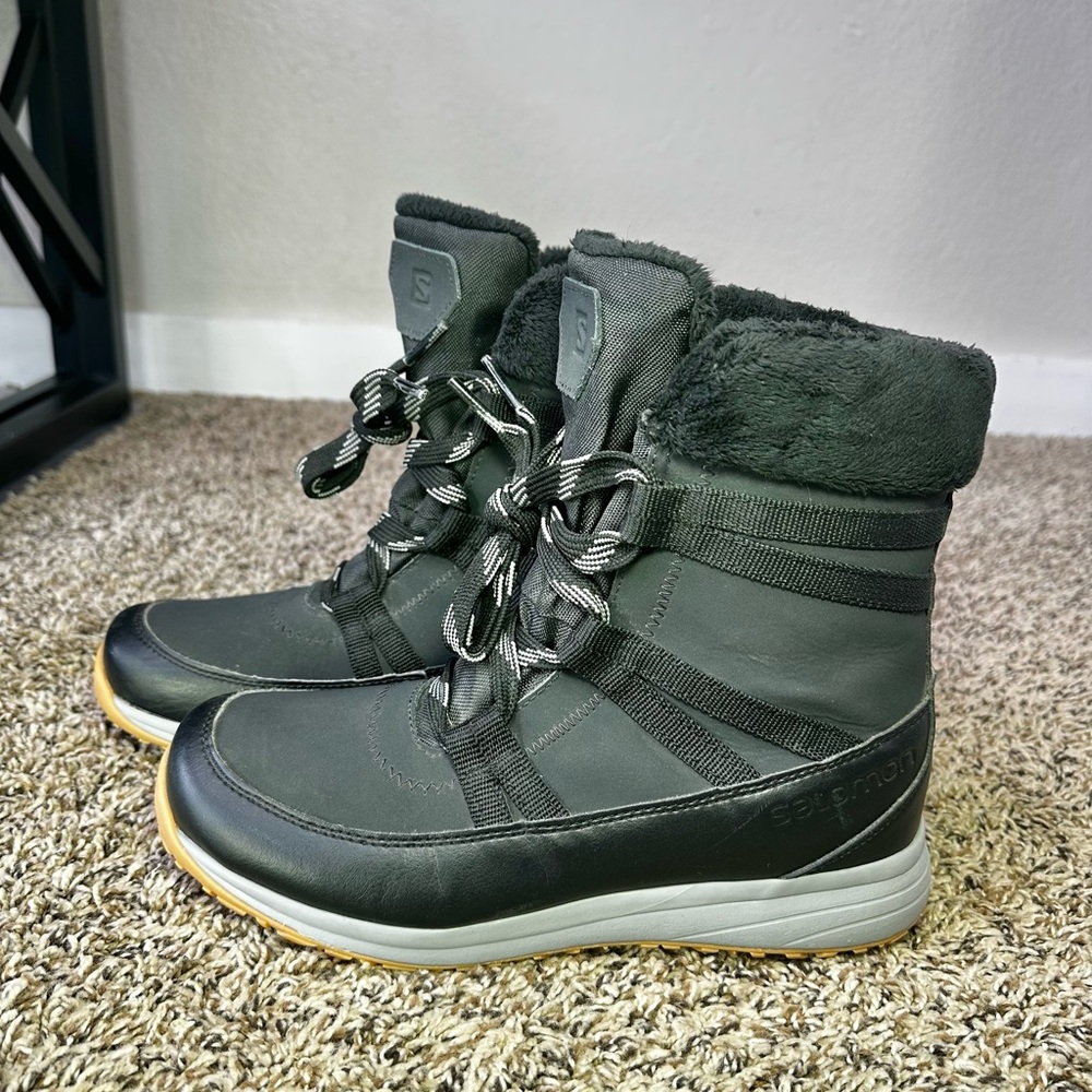 Salomon Heika LTR CS Waterproof Winter Snow Boots Black‎ Women’s Size 8